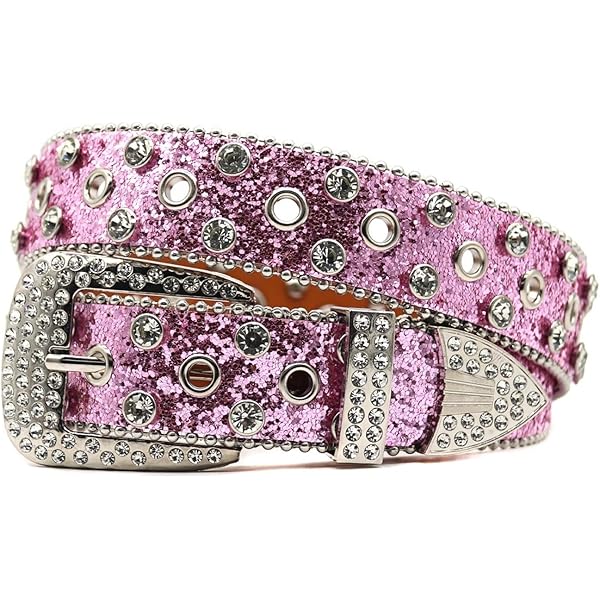 ◆JILLSTUART◆SOLID COLOR COWHIDE SLIM WOMEN'S BELT JIARY Pink,100CM/39.4'',Women Rhinestone Belt,Shiny Diamond